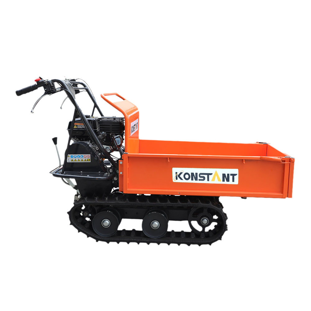 196CC 300kg Lámhleabhar Cumhachta Peitril Tip Tiompóir Cumhachta Barrow Tracked Mini Dumper